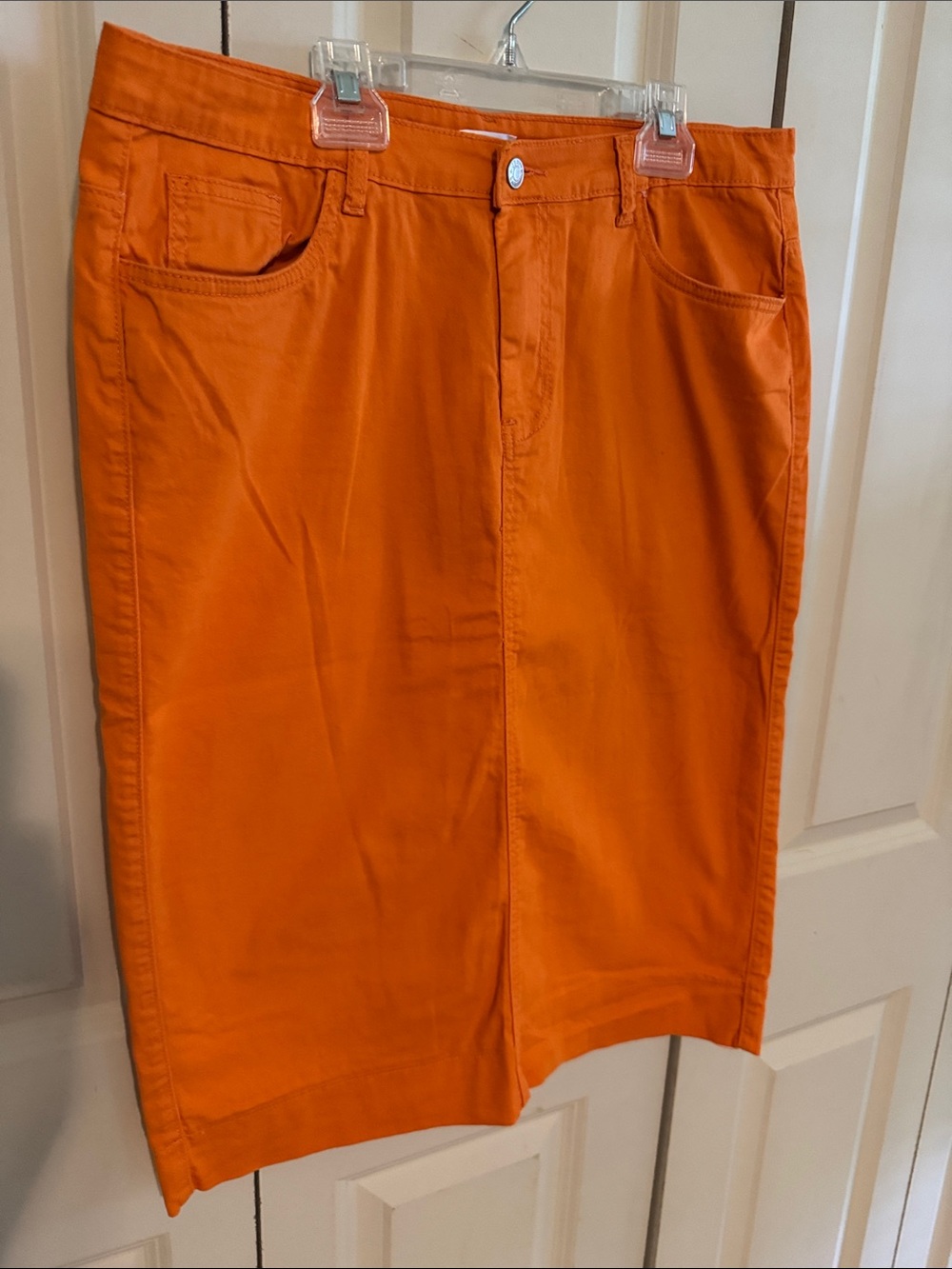 Orange denim Jade Mackenzie pencil skirt size large